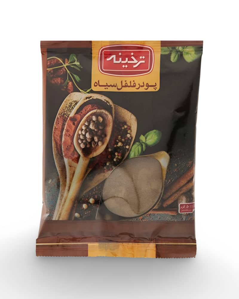 پودر فلفل سیاه سلفونی 50 گرمی (استند 12 عددی) ترخینه