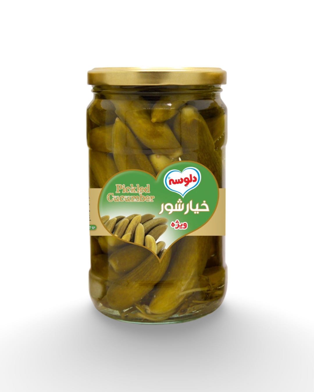 خیارشور ویژه شیشه ای 680 گرمی دلوسه